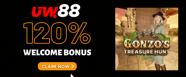 UW88 120% Deposit Bonus- Gonzo's Treasure Hunt